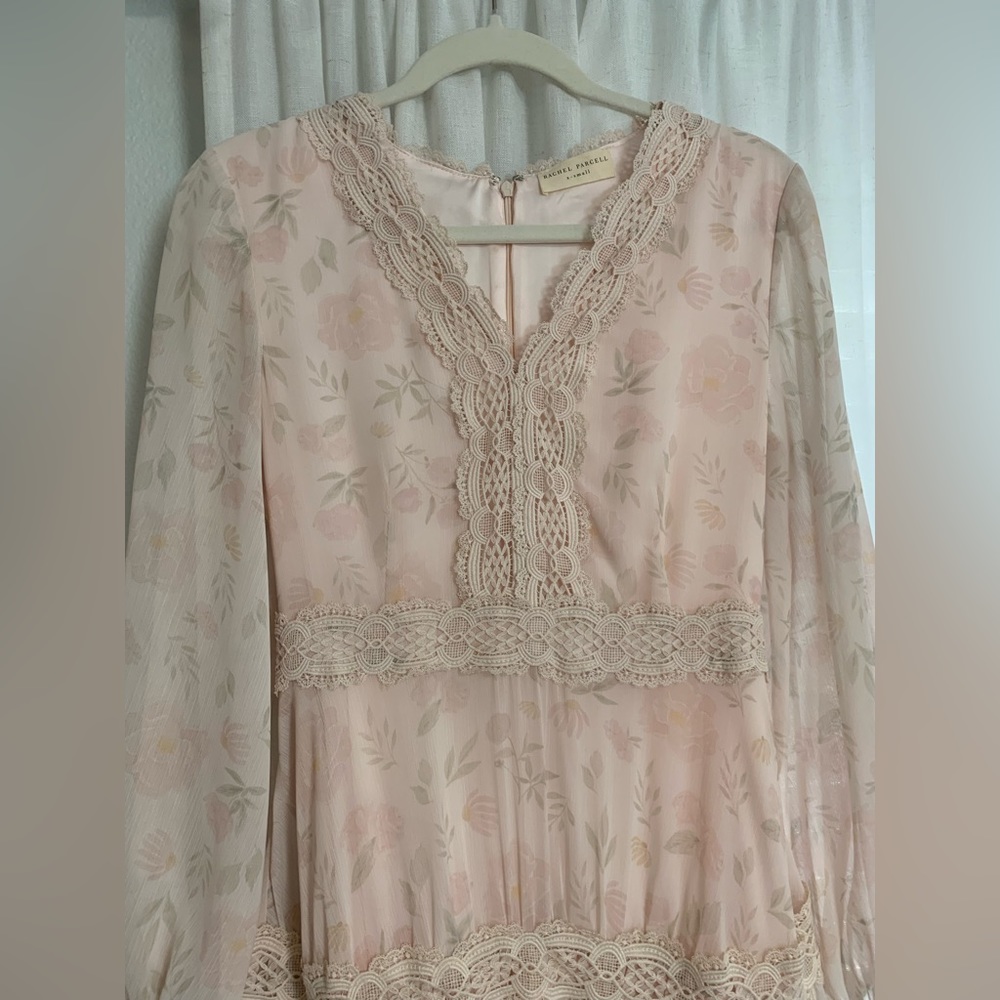 Rachel Parcell floral light pink lace dress - Picture 3 of 5